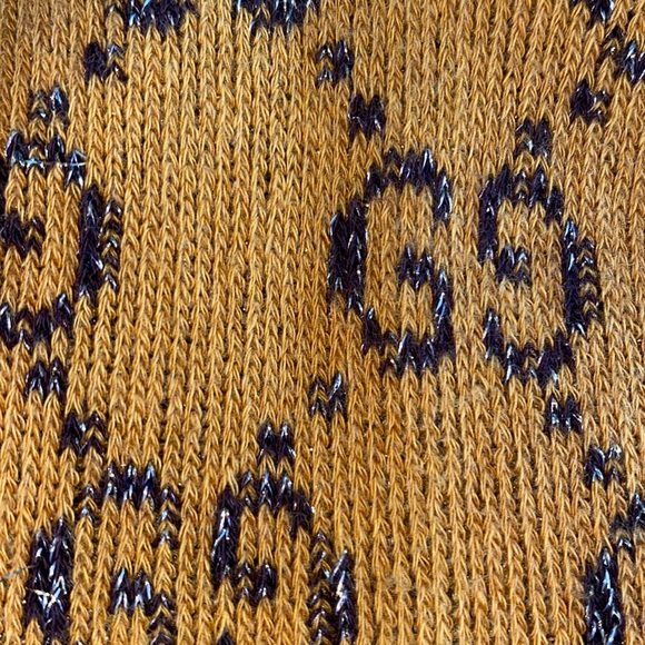 Gold and brown GG Lamé Gucci ankle socks 🧦 AUTHENTIC - Picture 6 of 6